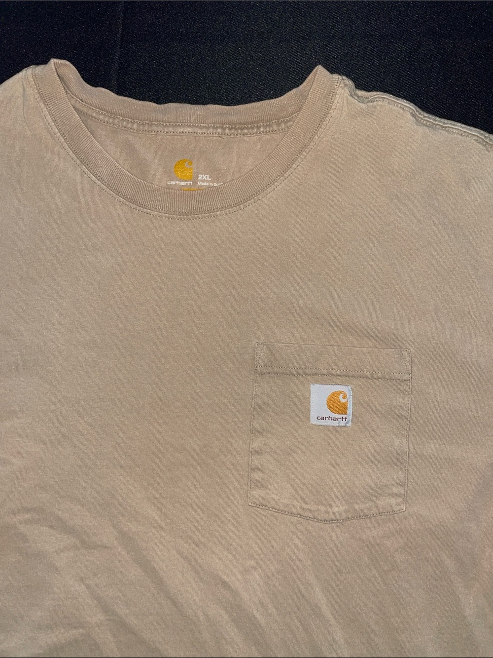 Carhartt Short-Sleeve Pocket Tee in Light Khaki 2XL cotton Mens